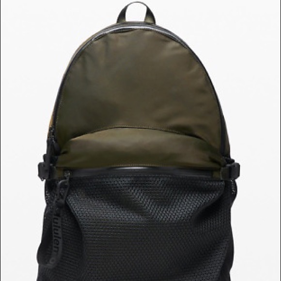 lululemon athletica Handbags - Lululemon all Hours Backpack Dark Olive/Black